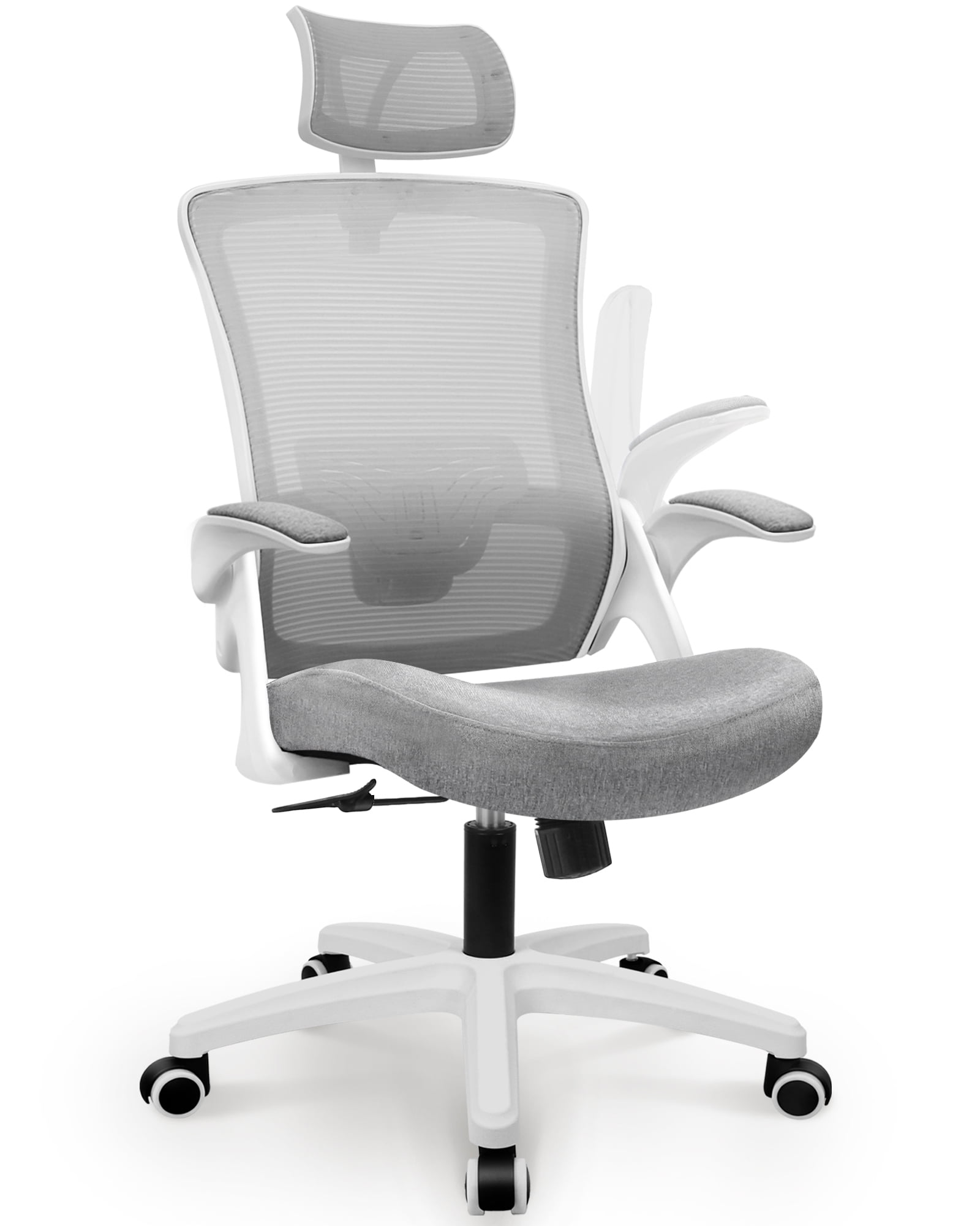 Gray High Back Mesh Executive Swivel Chair with Adjustable Arms