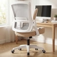 thumbnail image 1 of NEO CHAIR Office Desk Gaming Chair Computer High Back Mesh Seat with Rolling Wheels Ergonomic Adjustable Comfy Flip-up Armrests Lumbar Support Height for Home (Beige), 1 of 9