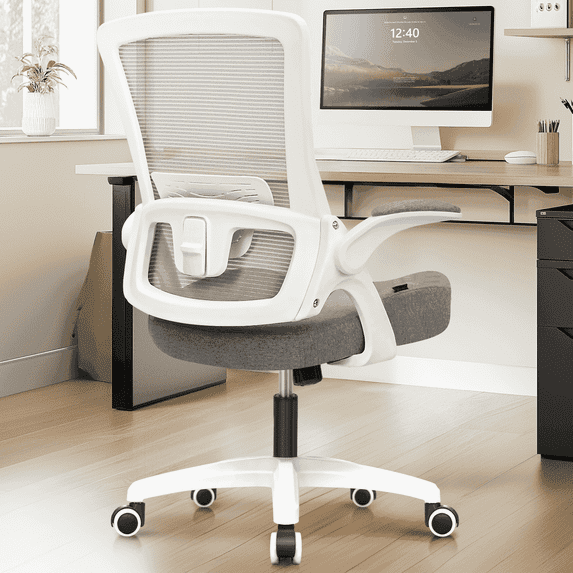 NEO CHAIR Office Desk Chair High Back Mesh Chair Adjustable Lumbar, Grey