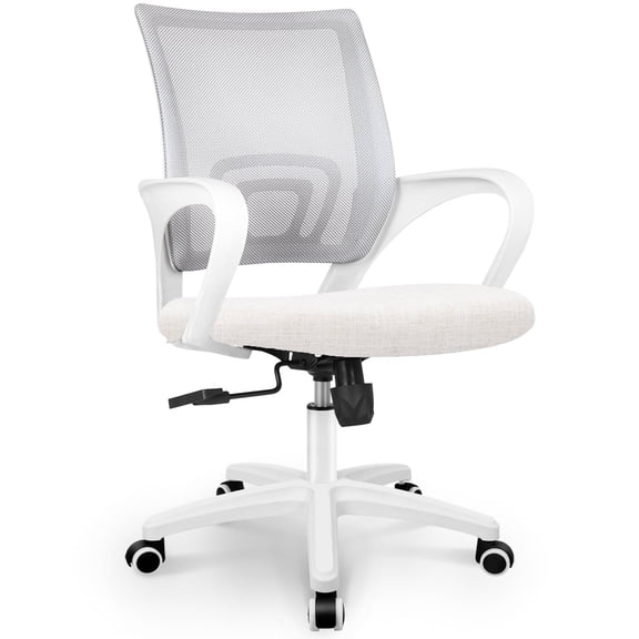 NEO CHAIR Ergonomic Office Chair, Lumbar Support, Adjustable Height with Armrests for Adults (Ivory)