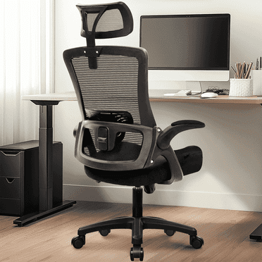 Neo Chair High Back Ergonomic Desk Chair Office Chair, Breathable Mesh Desk Chair with Adjustable Lumbar Support and Headrest, Black