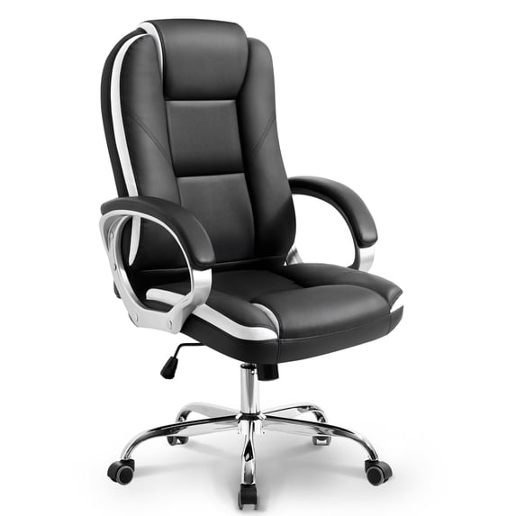 NEO CHAIR Office Desk Chair PU Leather Chair with Lumbar Support, Black