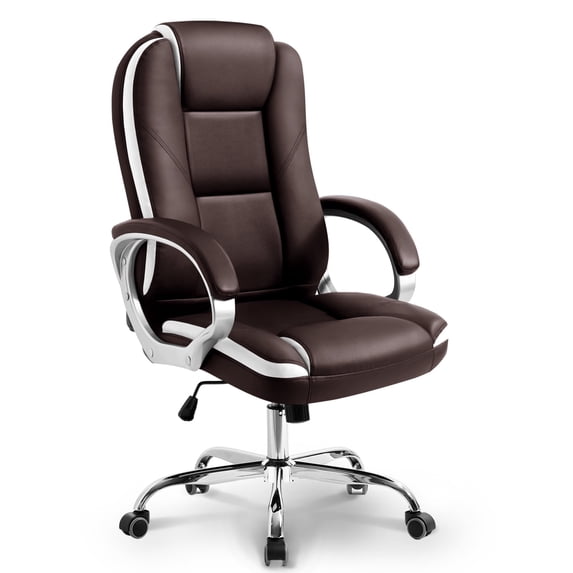 NEO CHAIR Office Desk Chair PU Leather Chair with Lumbar Support, Brown