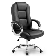 NEO CHAIR Office Desk Chair PU Leather Chair with Lumbar Support, Jet Black