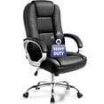 thumbnail image 1 of NEO CHAIR Home Office Chair, Heavy Duty Leather Office Chair, Ergonomic High Back Cushion Lumbar Back Support, Computer Desk Executive Chair for Work, 8 Hours Comfort, Jet Black, 1 of 10