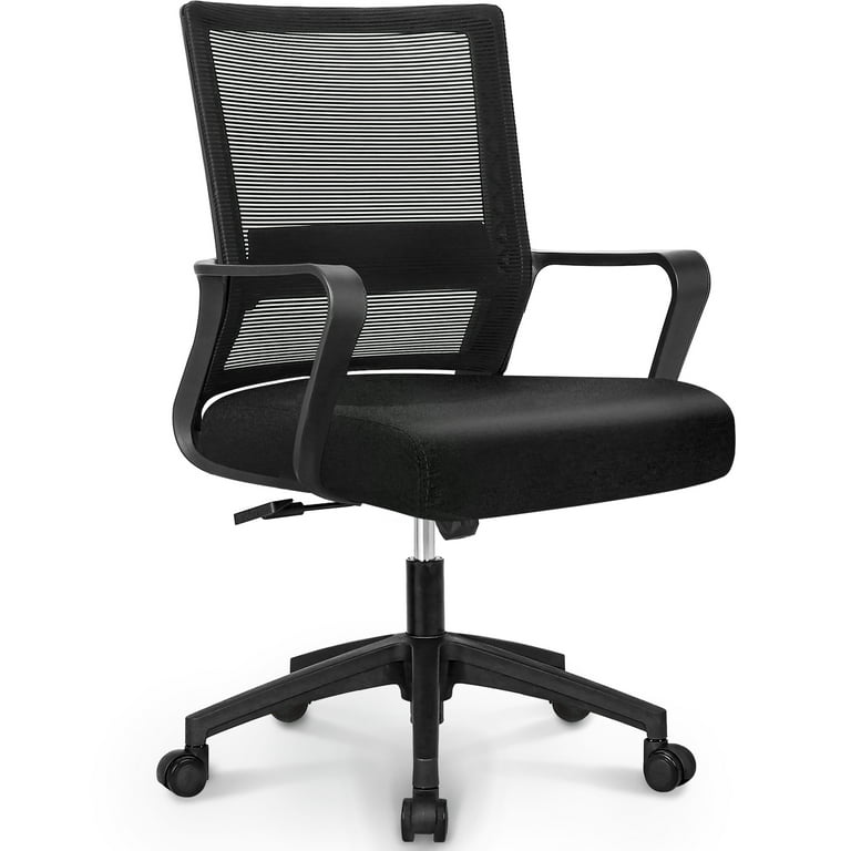Neo Chair Ergonomic Mid Back Mesh Office Chair Adjustable for Long Hours at Desktop Black Walmart