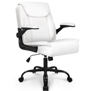 NEO CHAIR PU Leather Office Desk Chair with Adjustable Arms, White