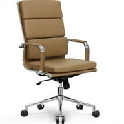 Neo Chair Mid Century Modern Conference Chair High-Back Cushioned Office Chair, Brown