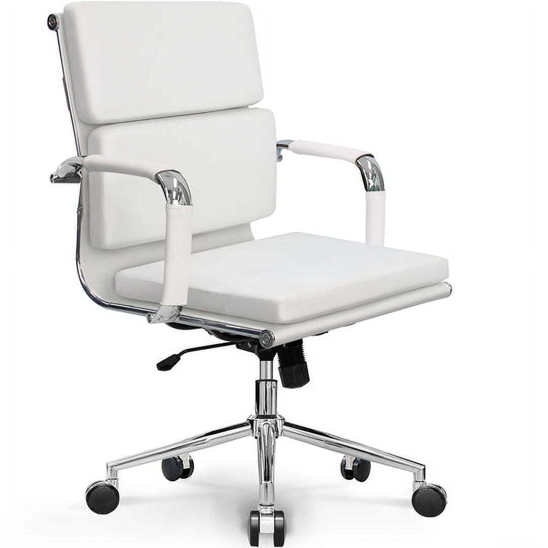Studio Designs Folding Back Modern Swivel Office Task Chair, White
