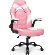 N-GEN GAMING Gaming Chair, Lumbar, PU Leather, Flip-Up Arms, Pink