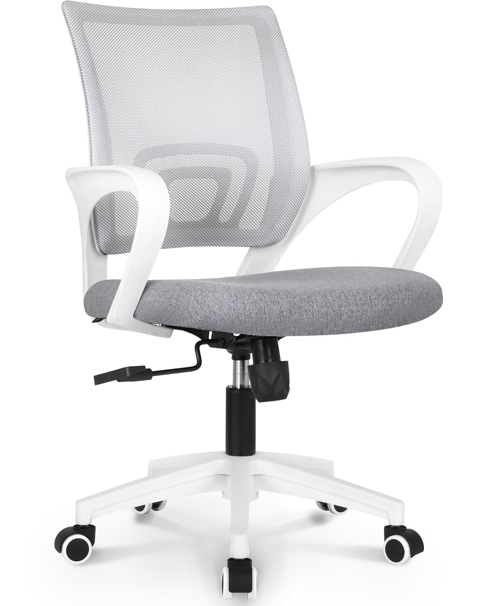 Gray Mesh and Foam Swivel Office Chair with Adjustable Arms