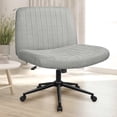 thumbnail image 1 of Neo Chair Office Chair Armless Criss Cross Legged Chair with Wheels, Comfy Home Office Desk Chairs, Adjustable Swivel Padded Fabric Vanity Task Computer Chair, 1 of 6