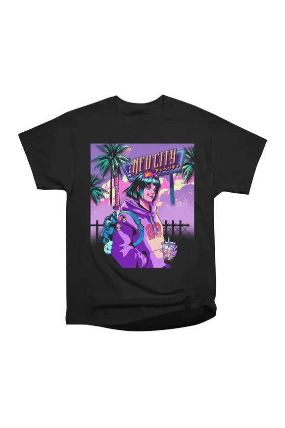 Neo City Girl T-Shirt Tee Gift For Him Merch For Her Apparel For Friend