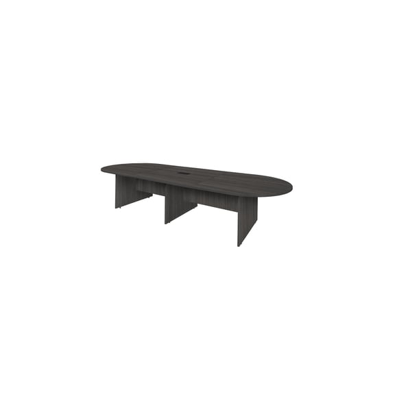 Neo-Classical Nostalgia 144" Ash Grey Racetrack Conference Table for 10-12 with Power and Data Ports Modern Durable Laminate Stylish Design