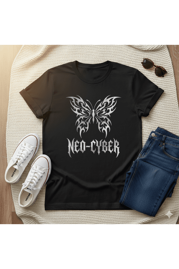Neo-Cyber Tribal Butterfly Urban Aesthetic Streetwear Graphic Unisex T-Shirt, S-5XL