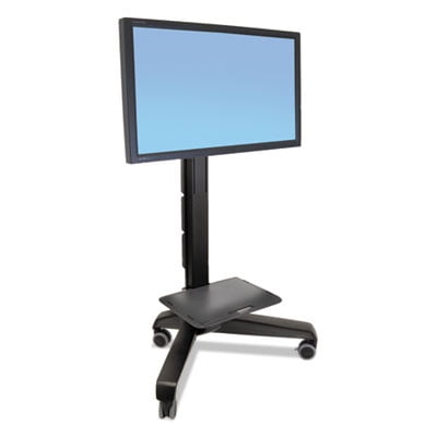 Neo-Flex Mobile MediaCenter, Very Heavy-Duty, 29 1/2 x 42 x 64 to 67 1/4, Black