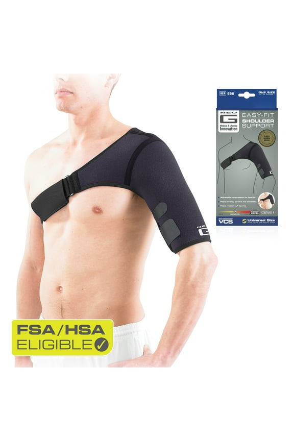Easy-Fit Adjustable Neoprene Shoulder Support Brace, One Size FSA/HSA Eligible