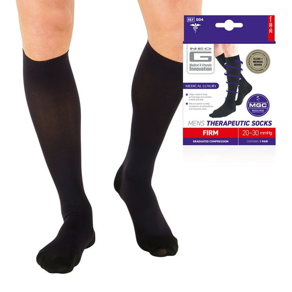 Neo G Men's Therapeutic Socks (20-30mmHg) - Large, Black