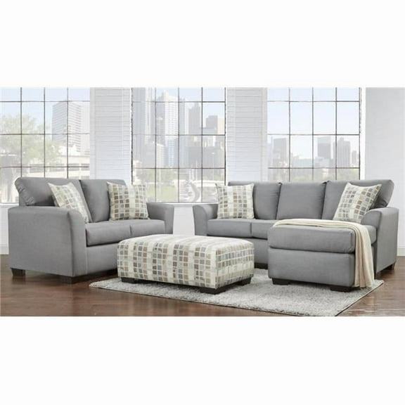 Neo Living NL700-GRAY-01-CHOF-LOVE-SET Lucas Sofa Sectional with Reversible Chaise & Loveseat Set, Gray - 2 Piece