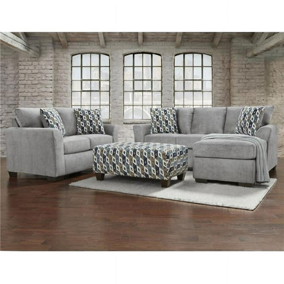Neo Living NL700-GRAY-02-CHOF-LOVE-SET Henry Sofa Sectional with Reversible Chaise & Loveseat Set, Gray - 2 Piece