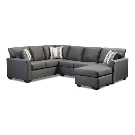Neo Living NL702-CHAR-SEC-CHAISE Isabella Corner Sectional with Right Facing Chaise, Charcoal