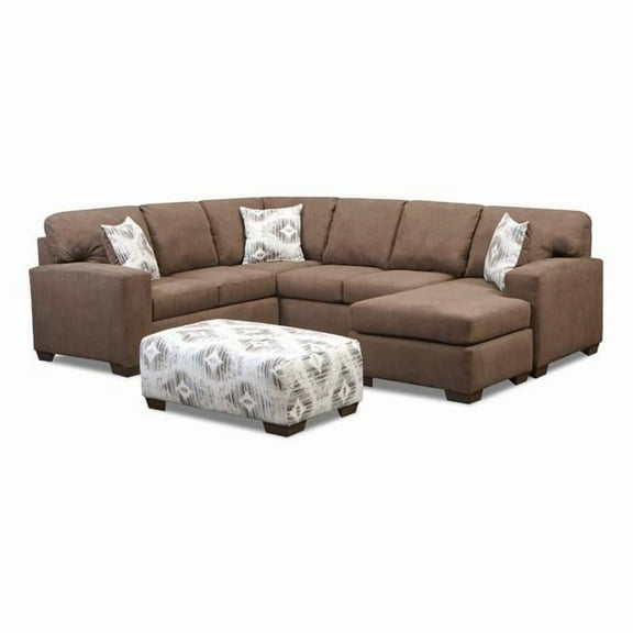 Neo Living NL707-BROW-SEC-CHAISE Jade Corner Sectional with Right Facing Chaise, Brown
