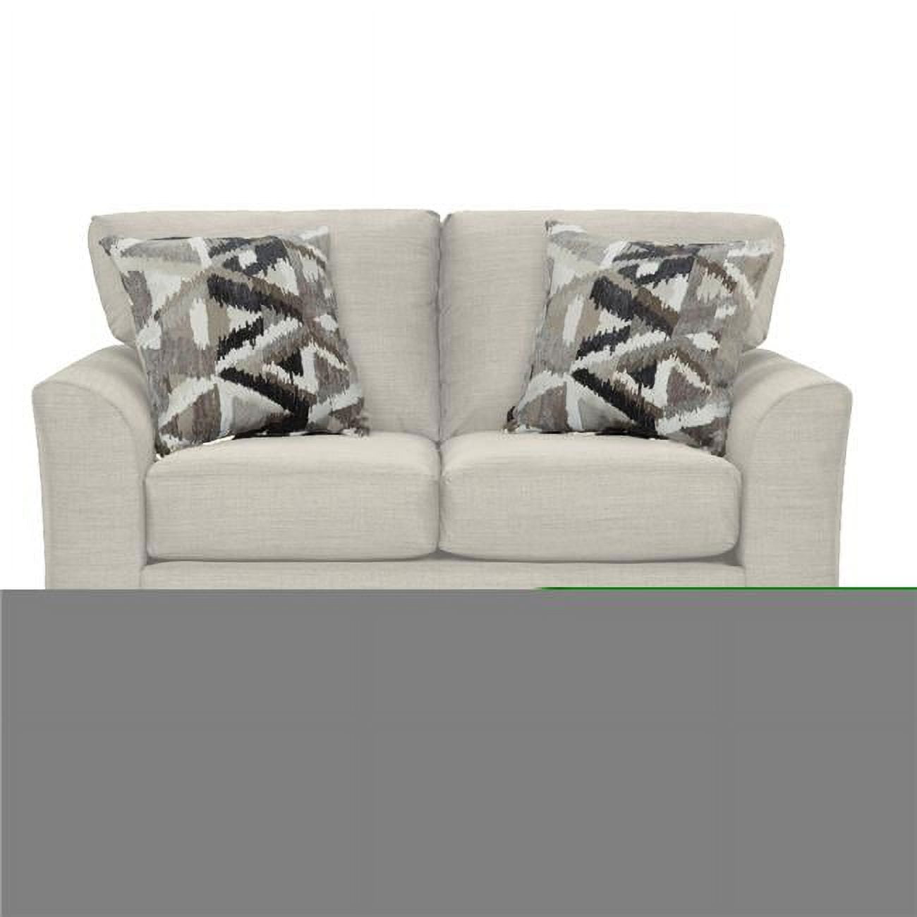 Beige Fabric Loveseat Sofa with Removable Cushions