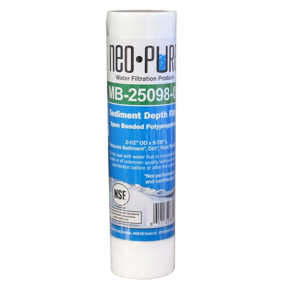 Neo-Pure MB-25098-20 9-7/8" Polypropylene Sediment Depth Filter 20 Mic