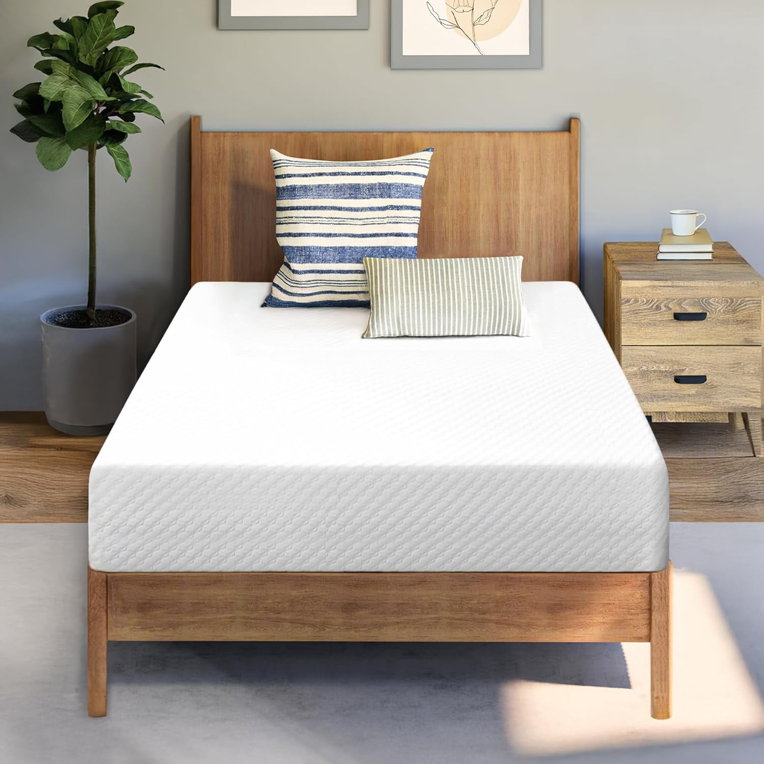 Neo Sleep 8 Inch Twin Cooling Gel Memory Foam Mattress Medium Firm CertiPUR-US Certified Foam, Comfort & Supportive Mattress in a Box Pressure Relief Removable Soft Cover No Fiberglass (Twin, 8 in)