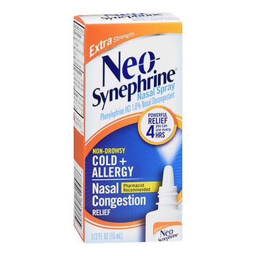 Neo-Synephrine 1% Nasal Decongestant Extra Strength Spray, 0.5 Oz, 3 Pack