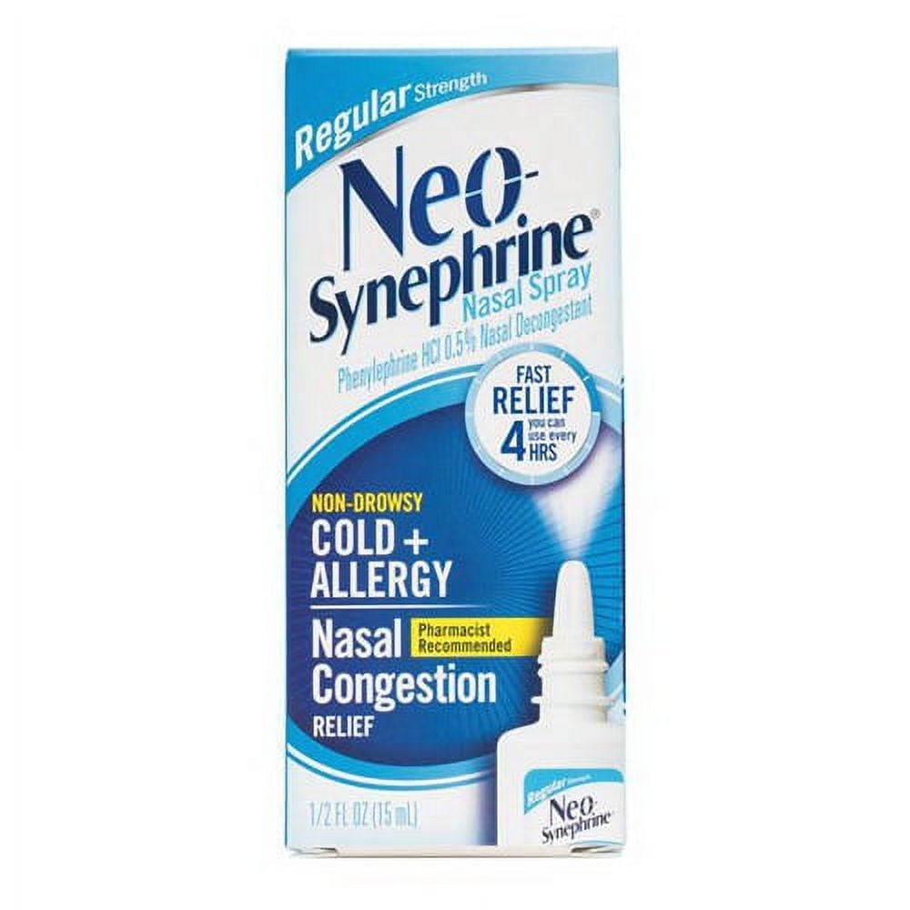 Neo-Synephrine Extra Strength Nasal Spray, Phenylephrine HCl 1percent Nasal Decongestant, Cold and Allergy Nasal Congestion Relief, Pharmacist Recommended, 0.5 fl oz (Pack of 3)