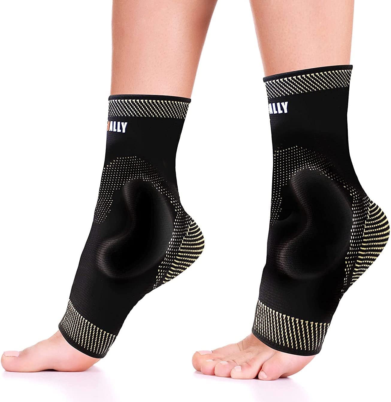 NeoAlly Ankle Brace Compression Support Sleeve with Silicone Gel, Reduce Foot Swelling & Prevent Ankle Injuries. Ankle Sleeve Helps Reduce Inflammation, Swelling, Soreness [X-Large Pair]