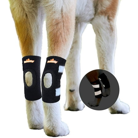 NeoAlly Dog & Cat Back Leg Ankle Braces [Pair] Canine Rear Hock Sleeves with Safety Reflective Straps for Injury and Sprain Protection, Wound Healing and Arthritis (X-Small)