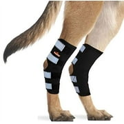 NeoAlly Dog Hind Leg Braces [Long Pair] Canine Rear Leg Hock Sleeves with Safety Reflective Straps for Joint Injury and Sprain Protection, Wound Healing and Arthritis Small Long Pair