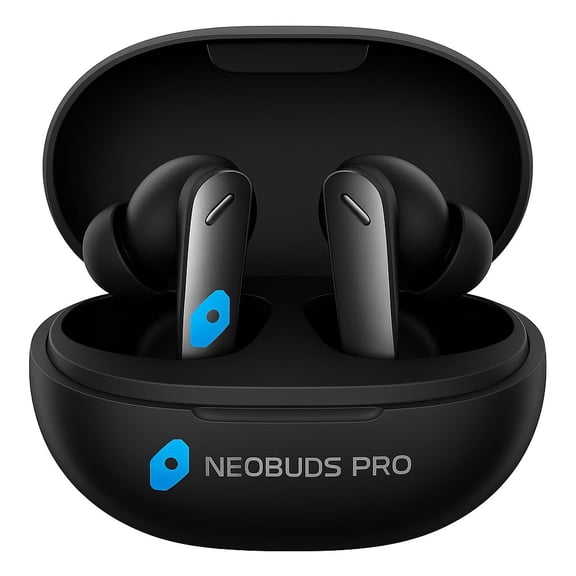 NeoBuds Pro Hi-Res Wireless Earbuds with Hybrid Active Noise Cancelling, 6-Mic Crystal Clear Calling, LDAC & LHDC High-Resolution Audio, APP Control, Low Latency Gaming Mode, Deep Bass Sound, Black N
