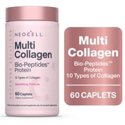NeoCell Advanced Multi Collagen Rose Caplets 60 Count for Hair, Skin & Nails Support