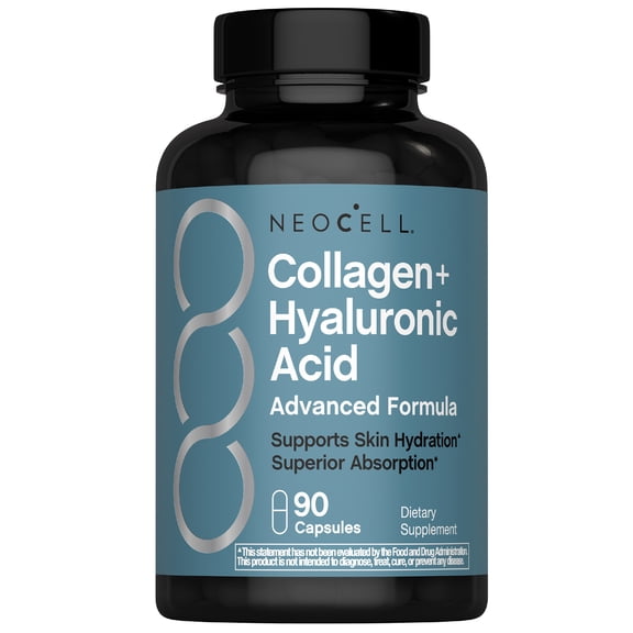 Collagen Peptides Capsules | 90 Count | Plus Hyaluronic Acid | Supplement for Women and Men | by NeoCell