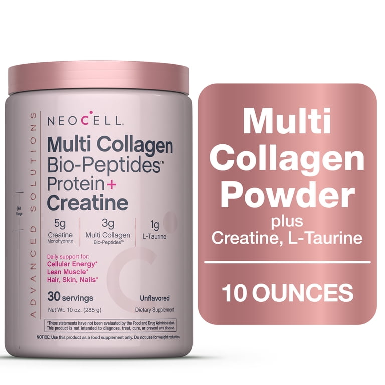 NeoCell Collagen Powder with Creatine for Beauty Support and