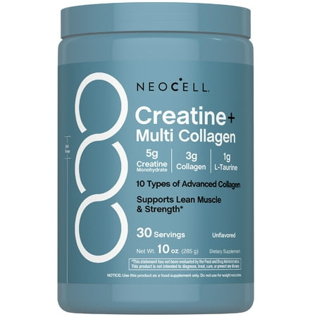 Creatine Monohydrate Powder | 30 Servings with Multi Collagen Peptides | Unflavored | for Women and Men | by NeoCell