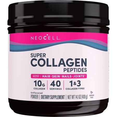 Super Collagen Peptides Dietary Supplement Powder | Unflavored | 10 g 14.1 oz for Men and Women | by NeoCell