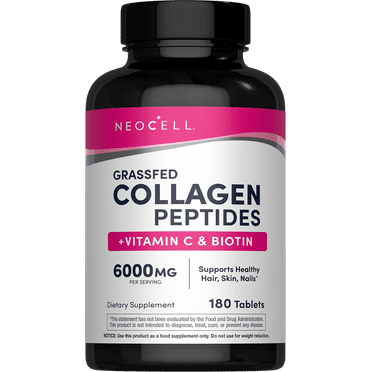 NeoCell Super Collagen Tablets with Vitamin C and Biotin, 180 Count