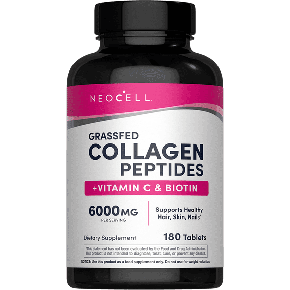 NeoCell Super Collagen Tablets with Vitamin C and Biotin, 180 Count