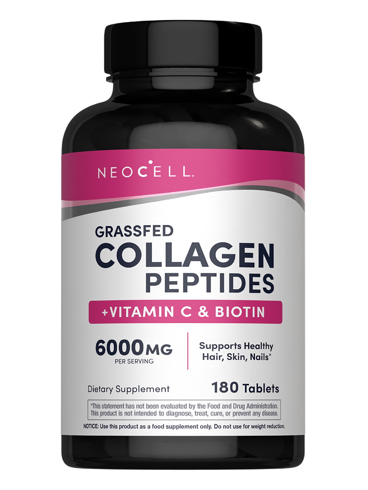Grass fed Collagen with Vitamin C and Biotin | 180 Tablets | Skin, Hair and Nails Supplement | by NeoCell