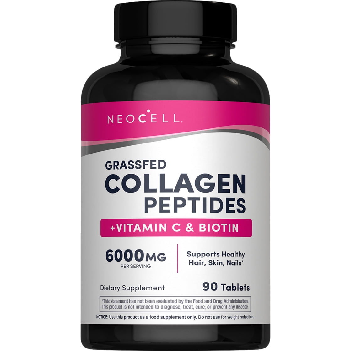 NeoCell Grassfed Collagen Peptides +Vitamin C & Biotin 6000mg 90 Tablets