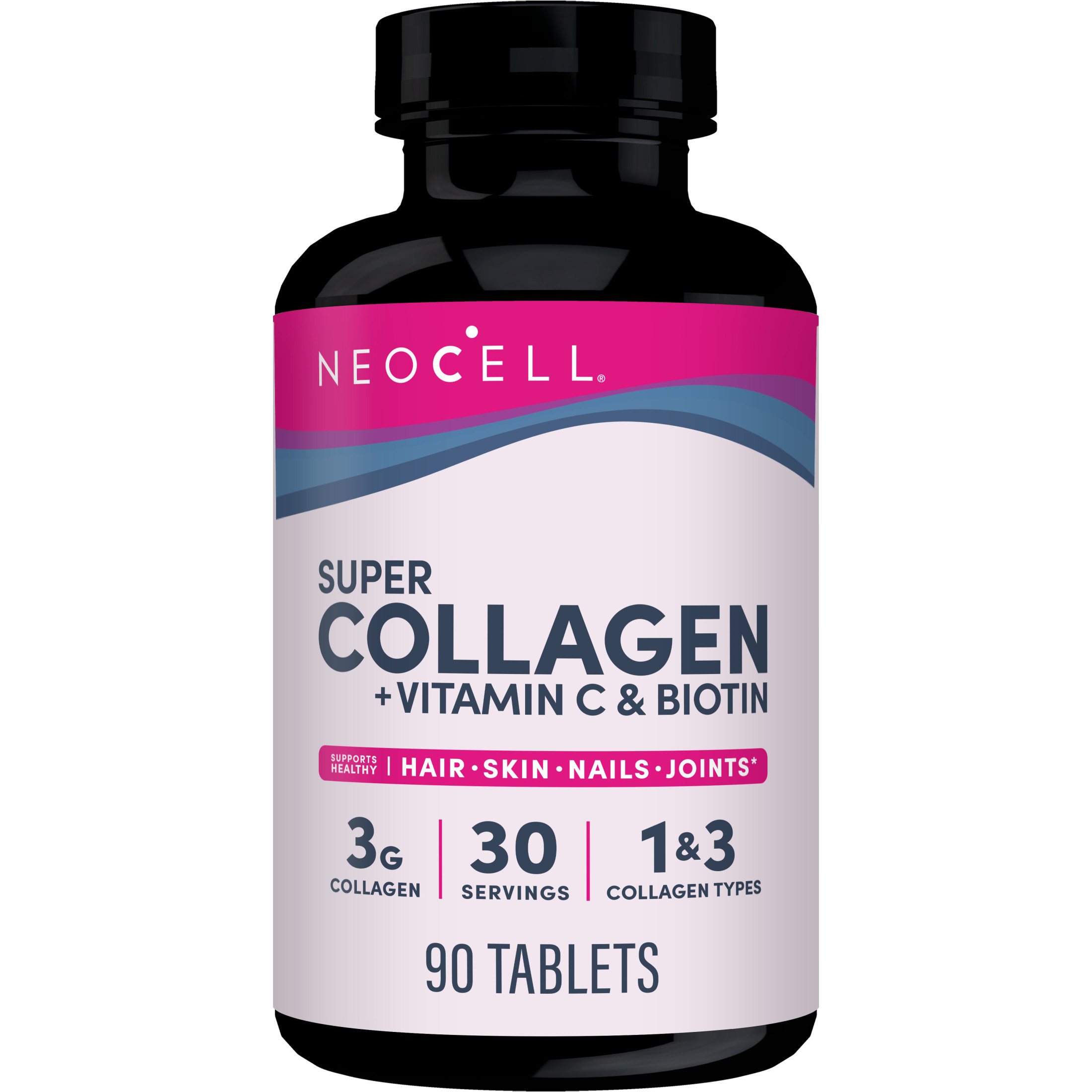 NeoCell Super Collagen + Vitamin C & Biotin, Supplement, for Hair, Skin, and Nails, 90 Tablets - image 1 of 8
