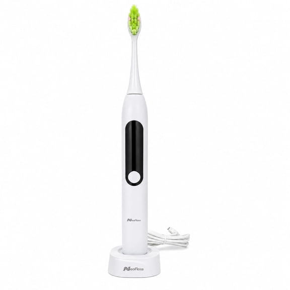 NeoFloss SmilePro Elite Sonic Electric Toothbrush  5 Cleaning Modes, 3 Intensity Levels, 2-Min Smart Timer, Long Battery Life, White