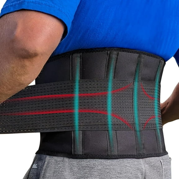 NeoHealth Back Support Belt for Herniated Disc & Lower Back Pain Relief, Black, M