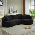 thumbnail image 1 of NeoKo Modern Corduroy Oversized and Curved Arm Curved Sectional Sofa with Chaise and Cushions, 1 of 8