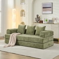 thumbnail image 1 of NeoKo Floor Sofa Bed,Comfy Convertible Folding Mattress Couch, Chenille Floor Sofa with Armrest, Floor Sofa Lounge Couch for Living Room Bedroom Lounge Studio-Green, 1 of 9