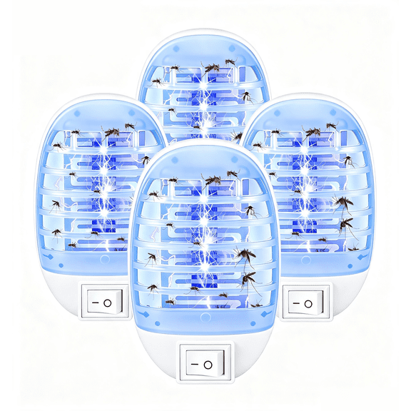 NeoKo Indoor Bug Zapper, 4 Pack Mosquito Killer, Electronic Insect Killer Fly Trap, Mosquito Zapper with Blue Lights for Home, Kitchen, Bedroom, Baby Room, Office